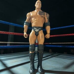 WWE The Rock Action Figure 7" Dwayne Johnson Brahma Bull Trunks